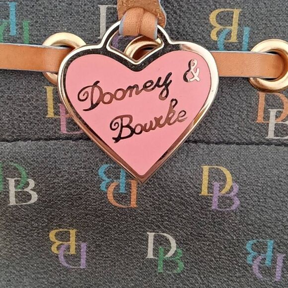 Dooney Bourke Women's Signature DB's Canvas Mini Satchel Bag Brown - Picture 4 of 7